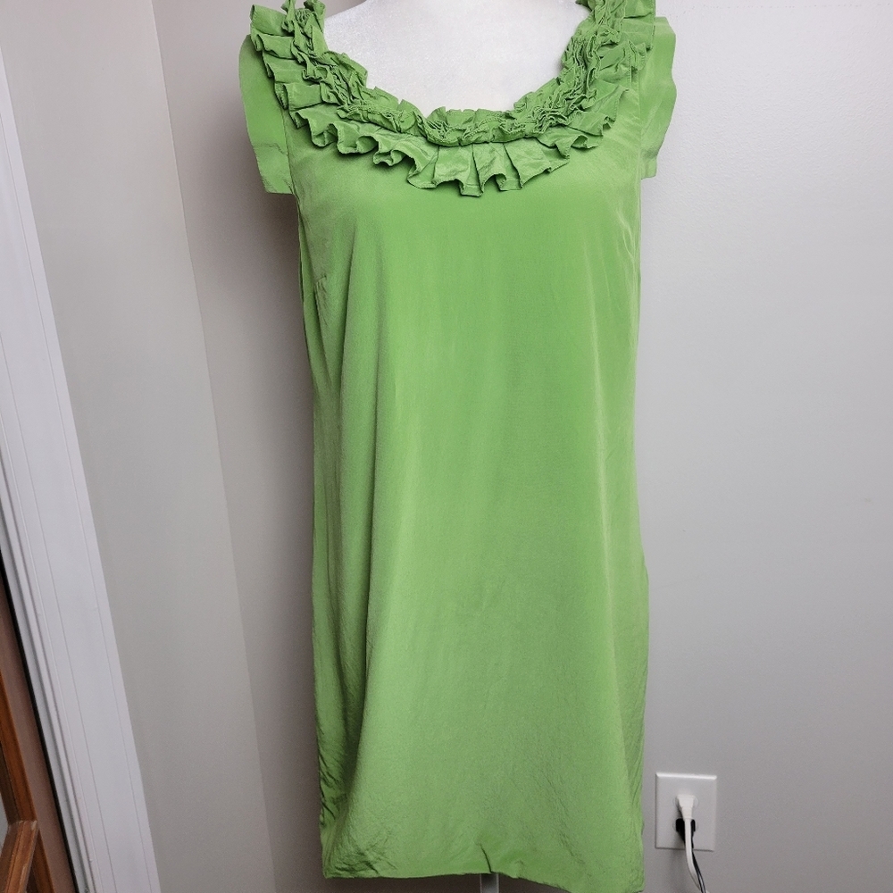 Tibi New York Silk Dress Size 8 Green